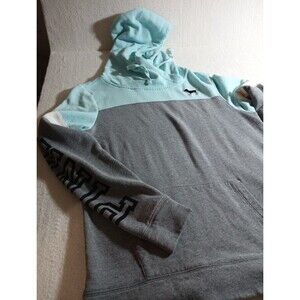 Victoria’s Secret PINK Hoodie XS Gray Light Blue Fleece Lightweight Sweatshirt